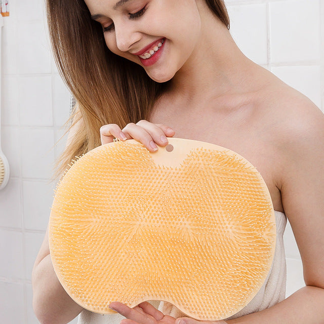 Silicone Exfoliating Bath Mat and Back Massage Brush